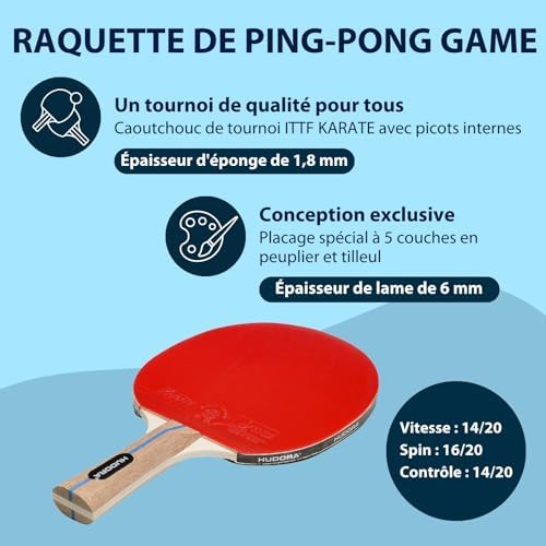 Vue 2 de Hudora Raquette De Pingpong