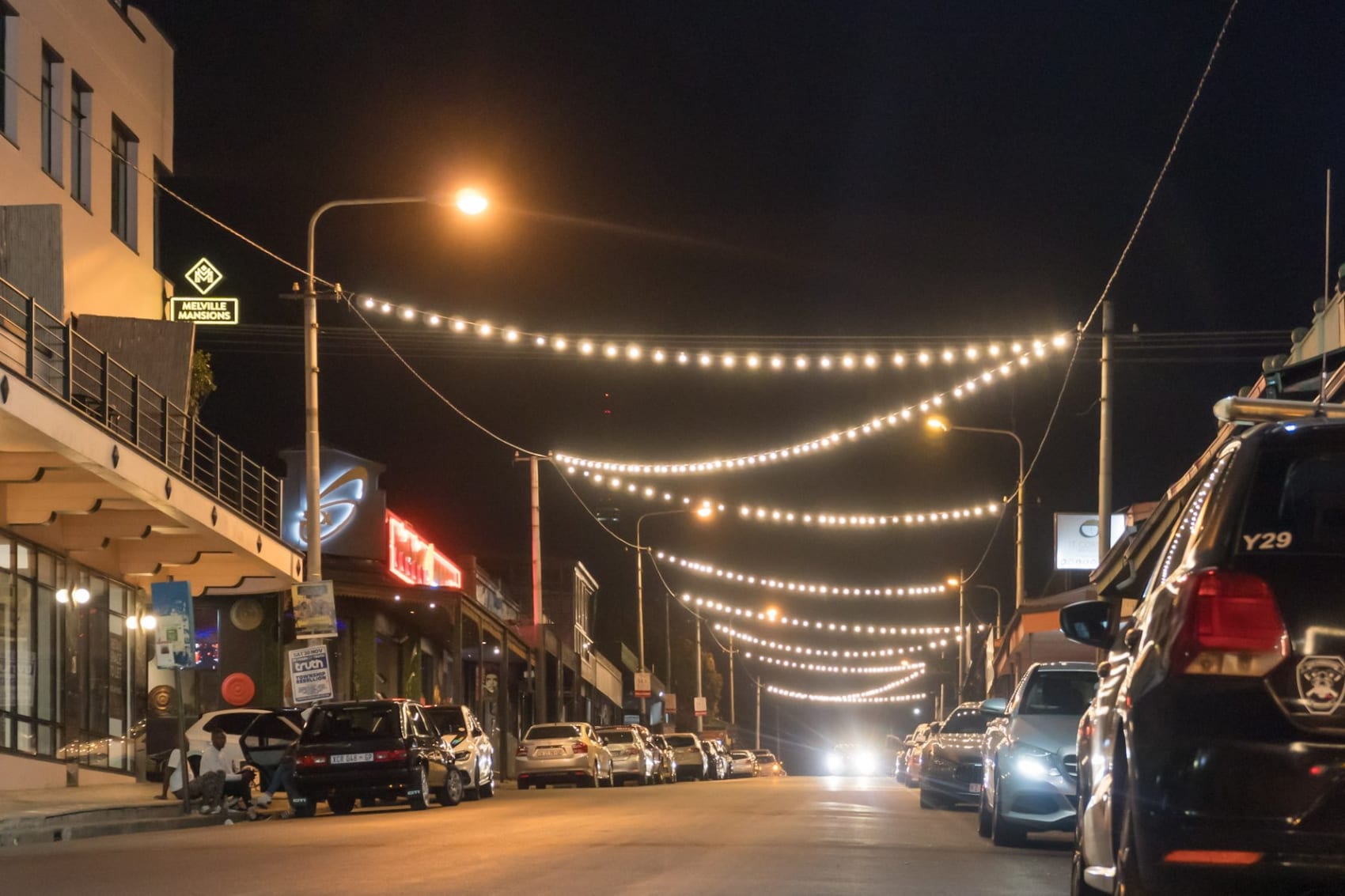 Melville at night, 7th Street