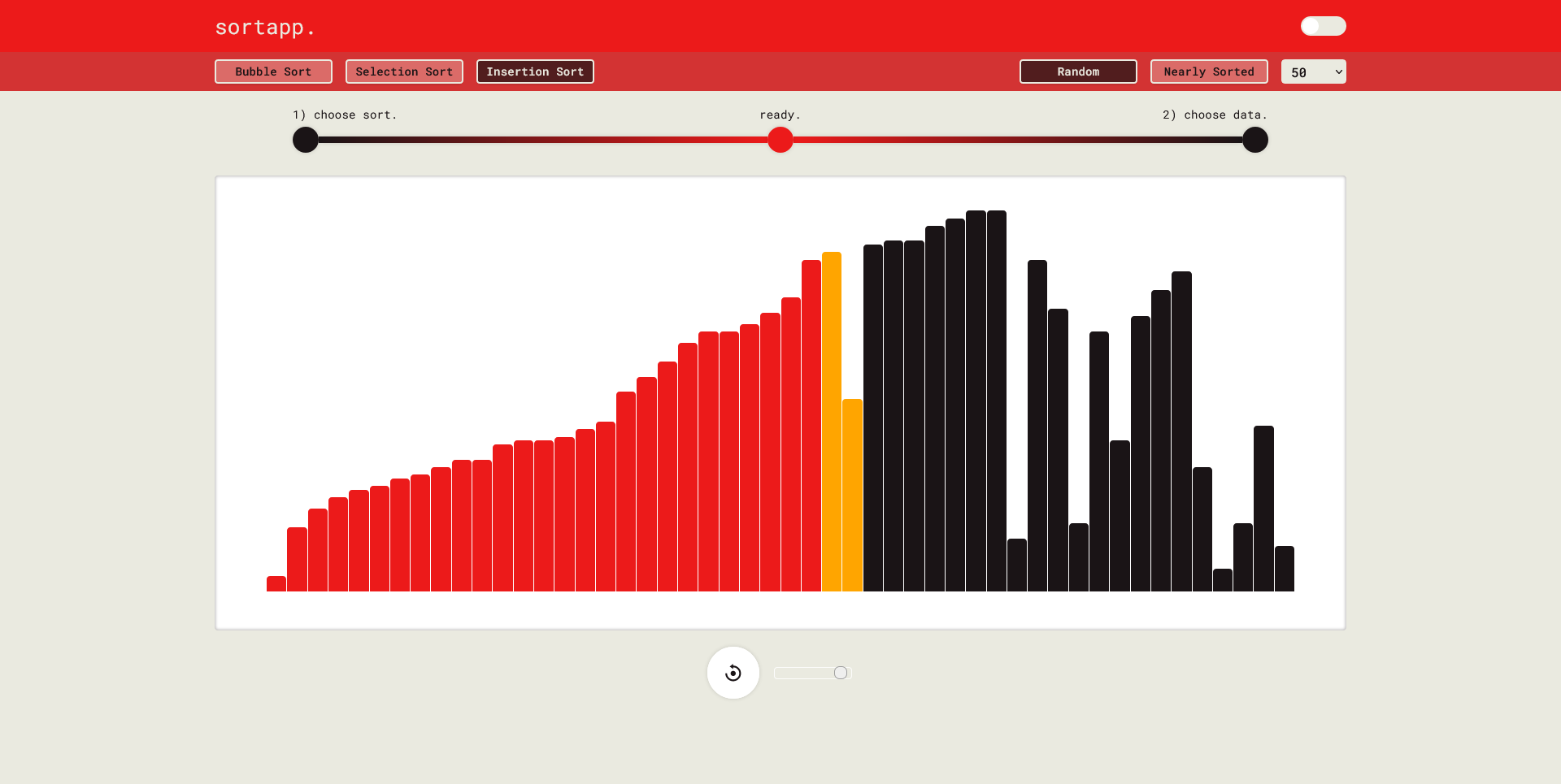 Sorting Visualization demo display