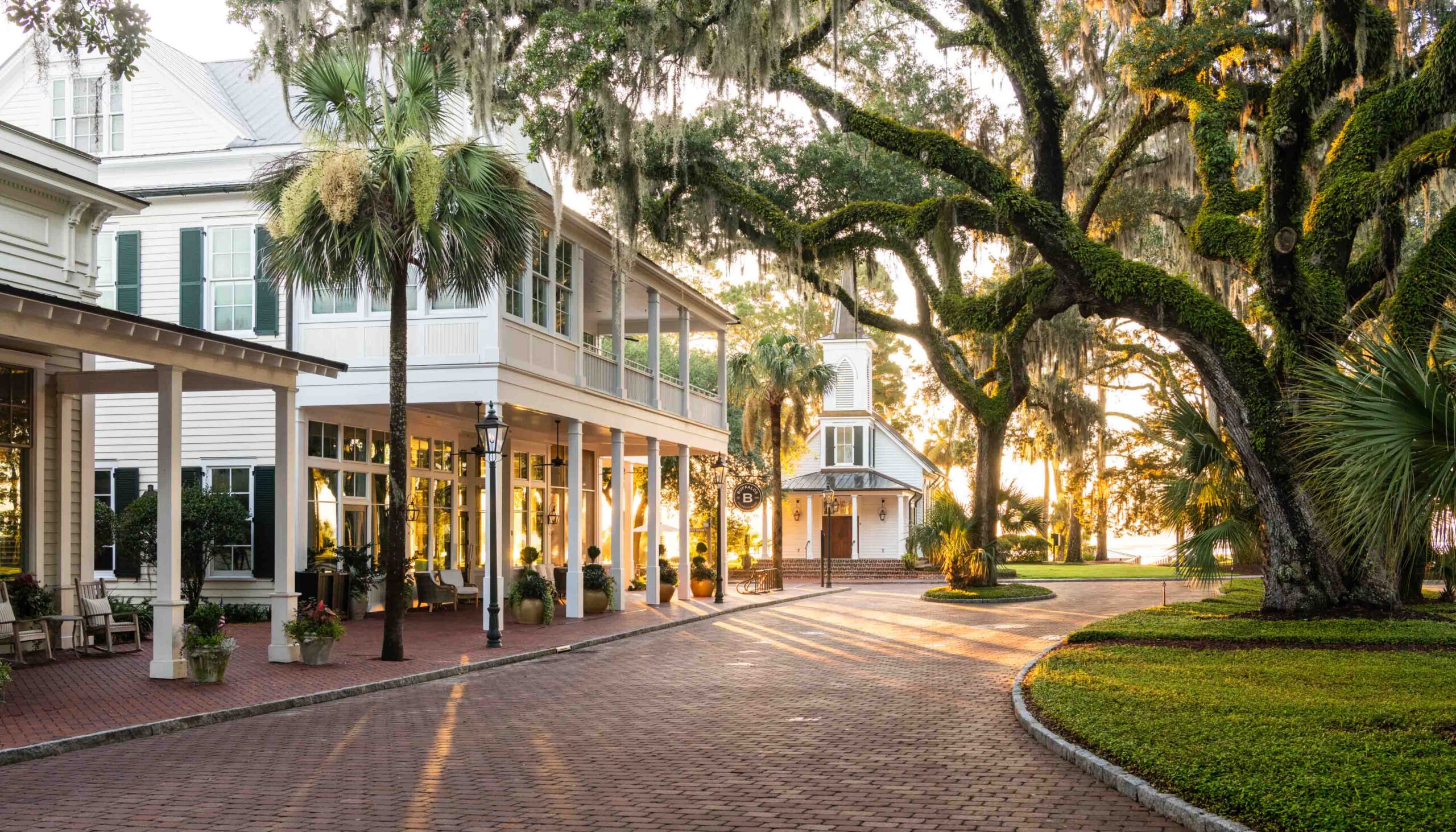Palmetto Bluff village and May River