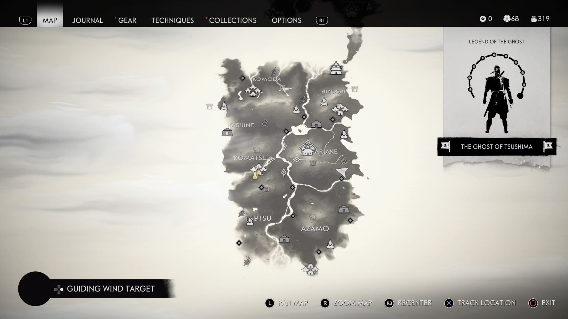 Ghost of Tsushima Map Menu