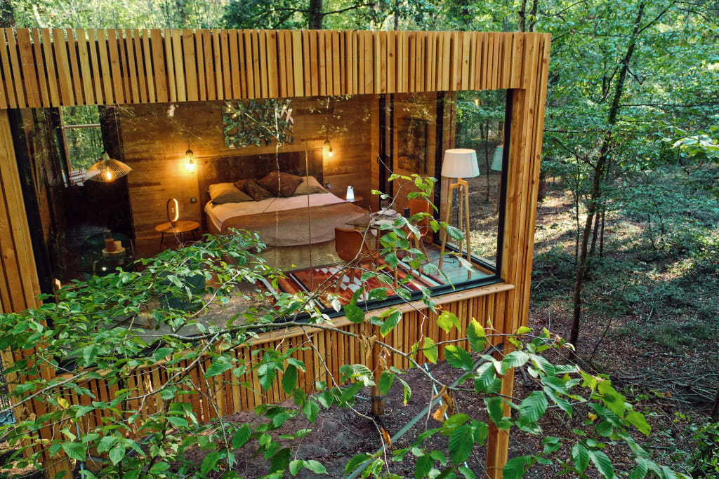 A treehouse at Loire Valley Lodges