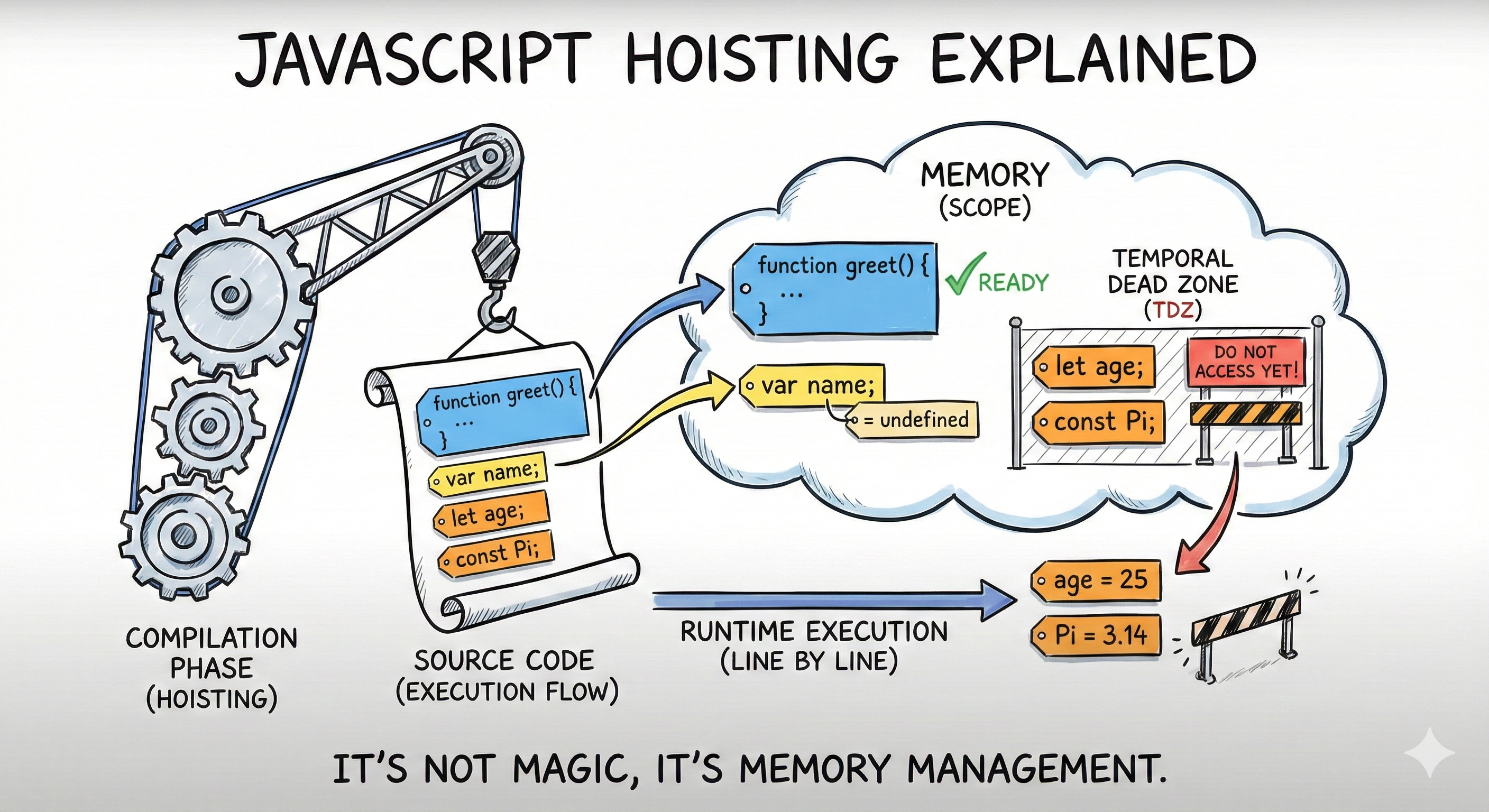 JavaScript Hoisting: What It Actually Is (And What Everyone Gets Wrong)