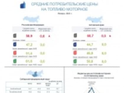 О потребительских ценах на бензин и дизельное топливо  в Алтайском крае в январе 2023 года