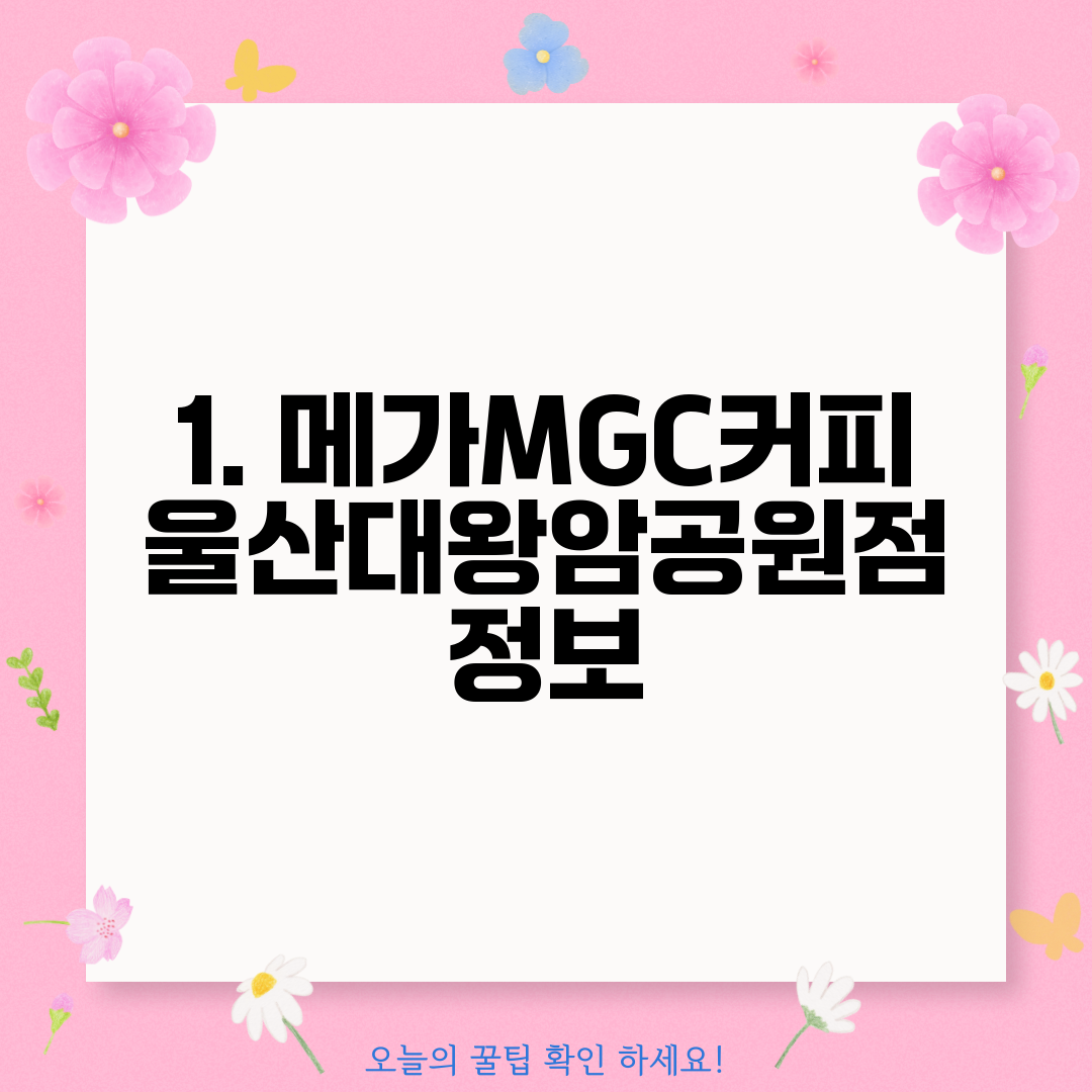 1. 메가MGC커피 울산대왕암공원점 정보