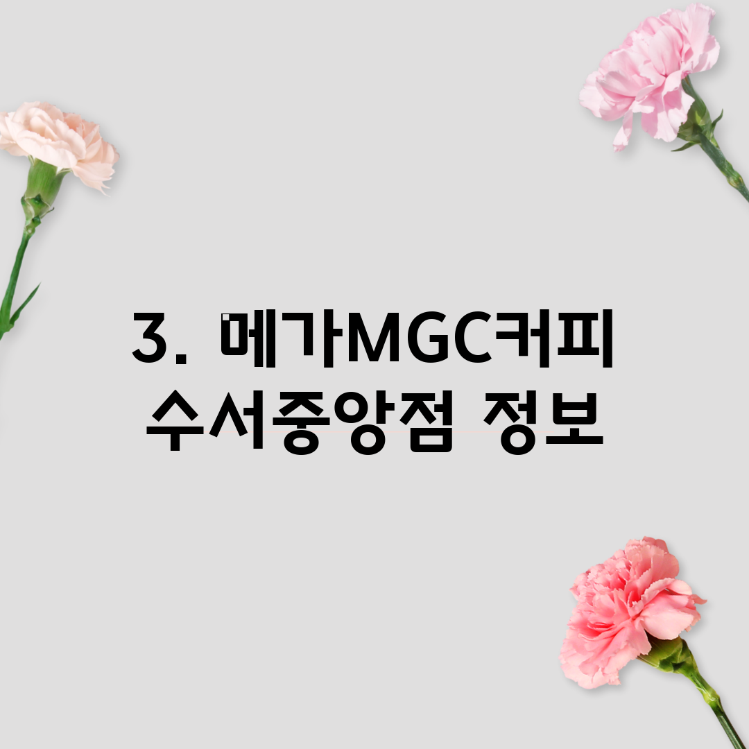 3. 메가MGC커피 수서중앙점 정보