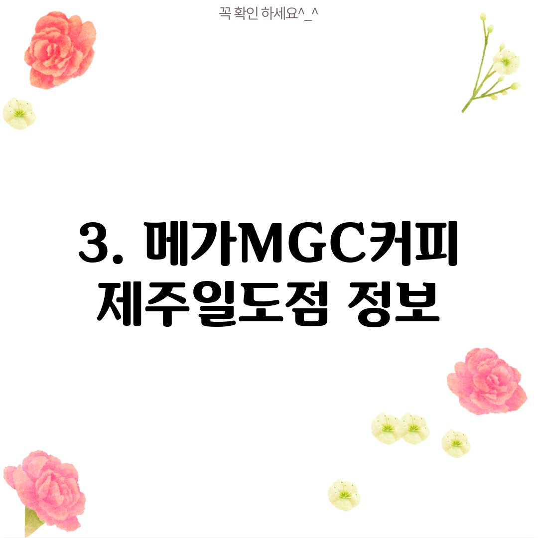 3. 메가MGC커피 제주일도점 정보