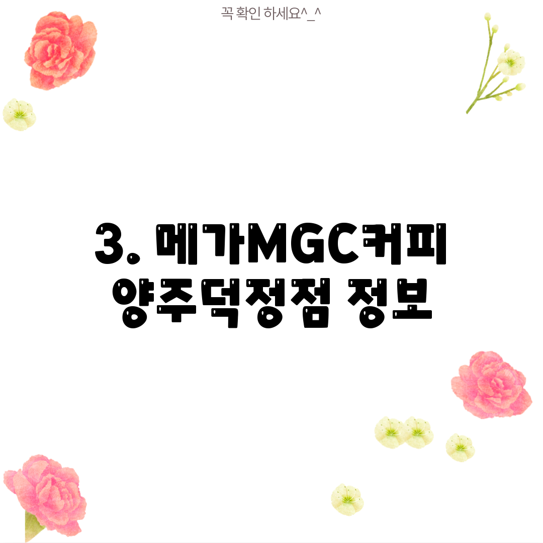 3. 메가MGC커피 양주덕정점 정보