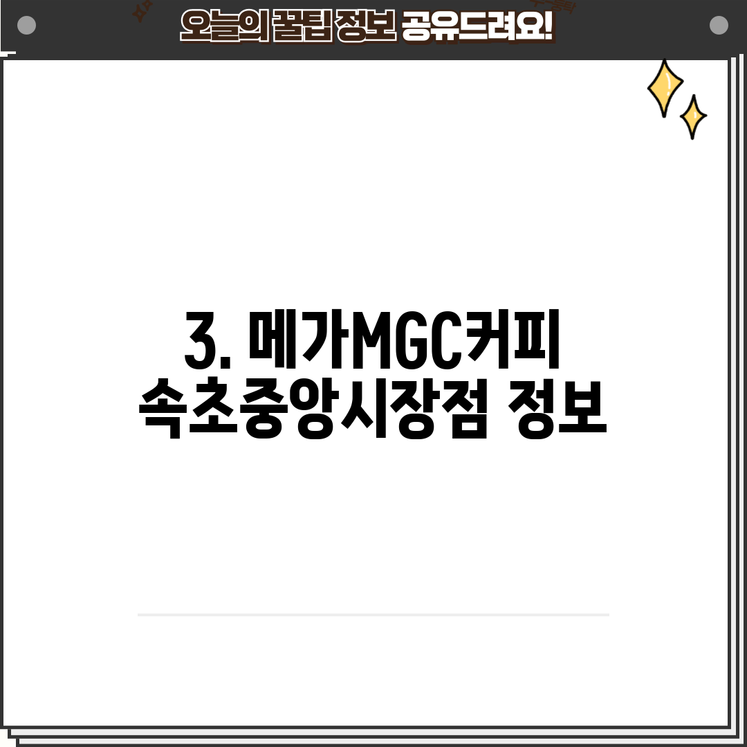 3. 메가MGC커피 속초중앙시장점 정보