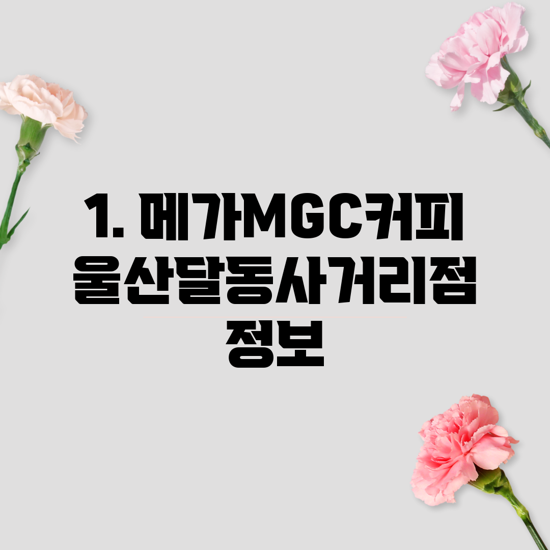 1. 메가MGC커피 울산달동사거리점 정보