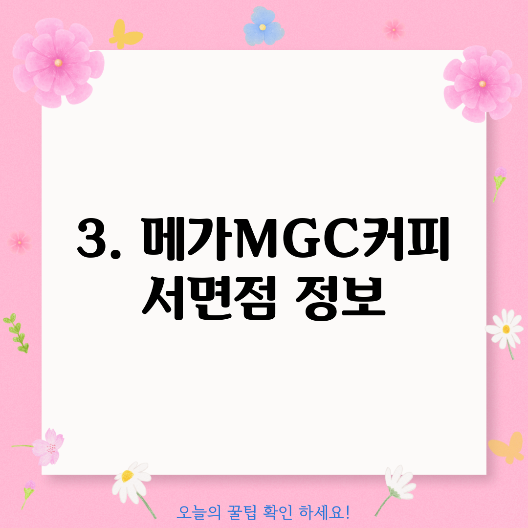 3. 메가MGC커피 서면점 정보