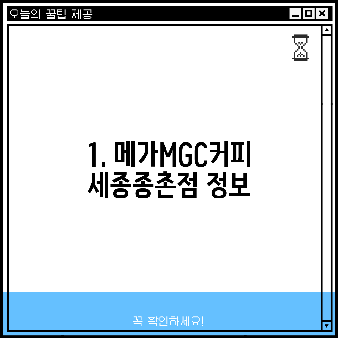 1. 메가MGC커피 세종종촌점 정보