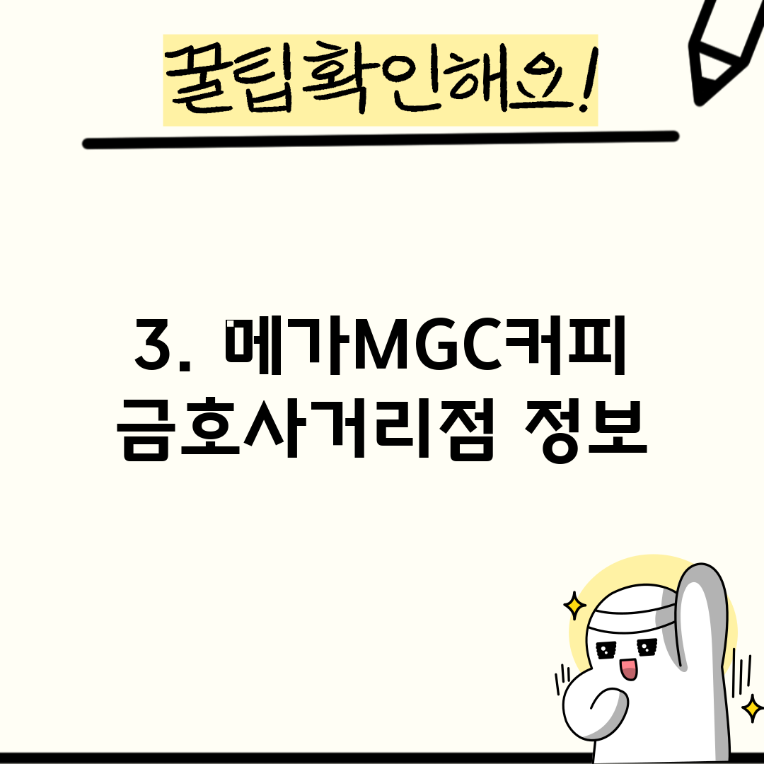 3. 메가MGC커피 금호사거리점 정보