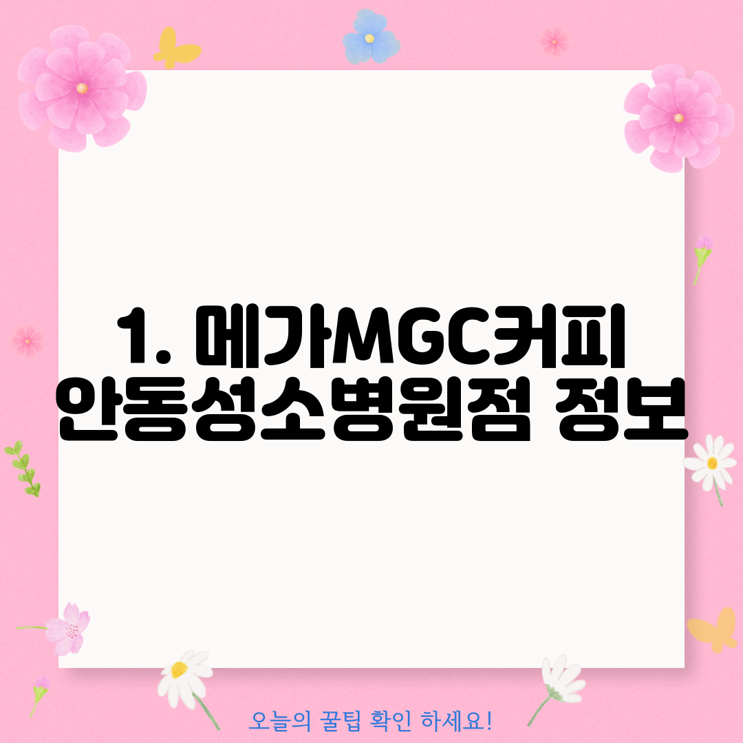 1. 메가MGC커피 안동성소병원점 정보