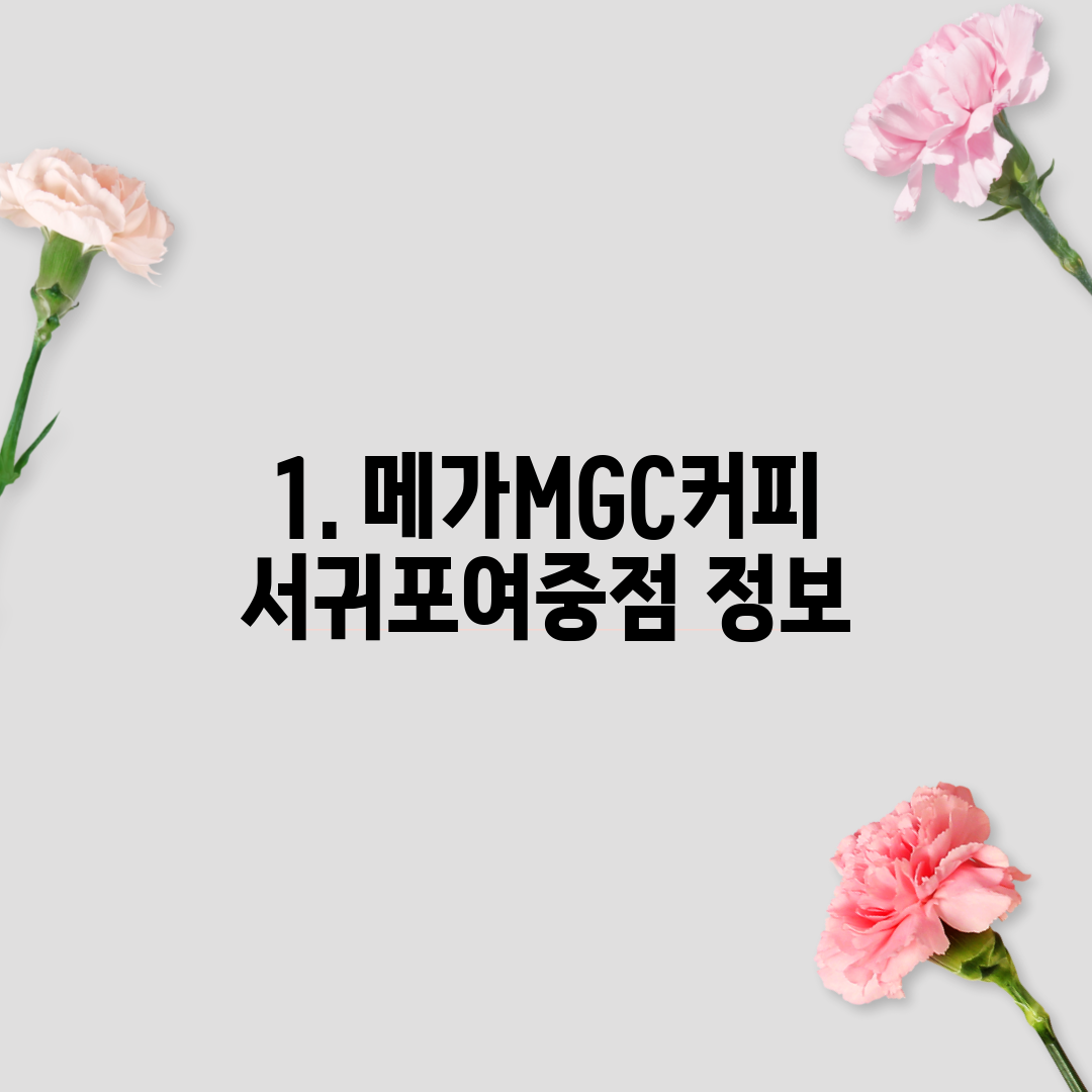 1. 메가MGC커피 서귀포여중점 정보
