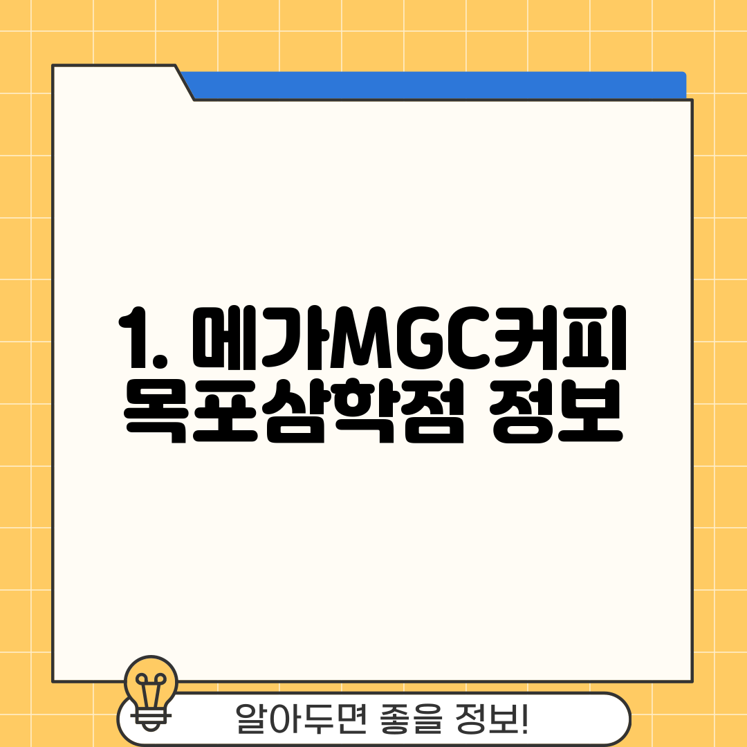 1. 메가MGC커피 목포삼학점 정보