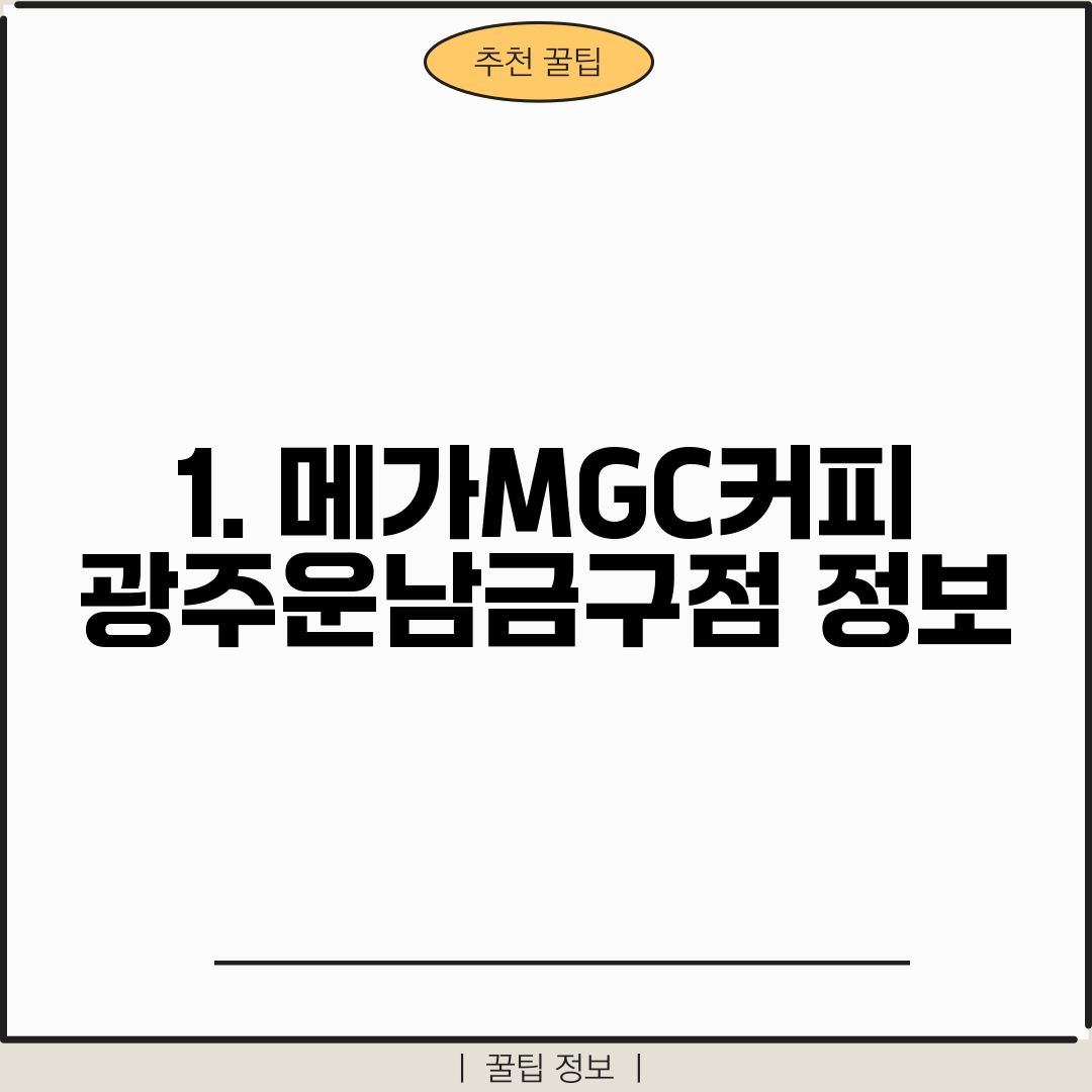 1. 메가MGC커피 광주운남금구점 정보