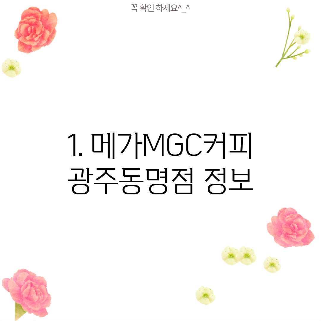 1. 메가MGC커피 광주동명점 정보