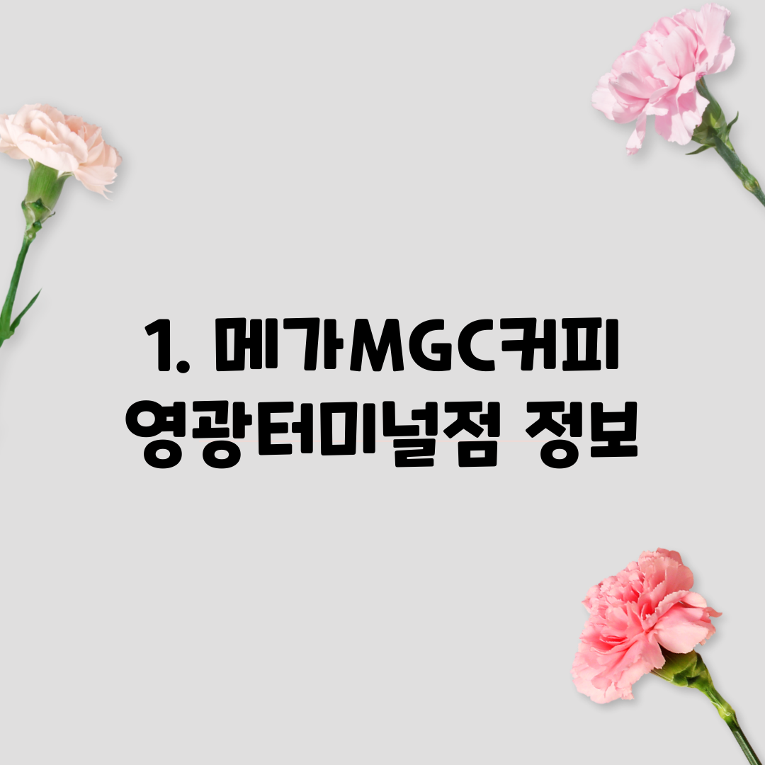 1. 메가MGC커피 영광터미널점 정보