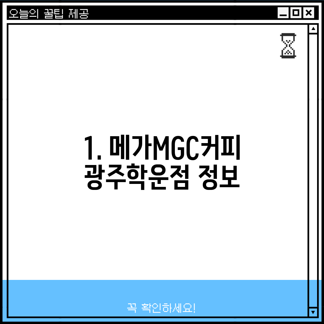 1. 메가MGC커피 광주학운점 정보