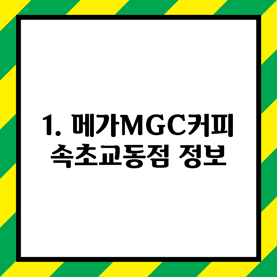 1. 메가MGC커피 속초교동점 정보