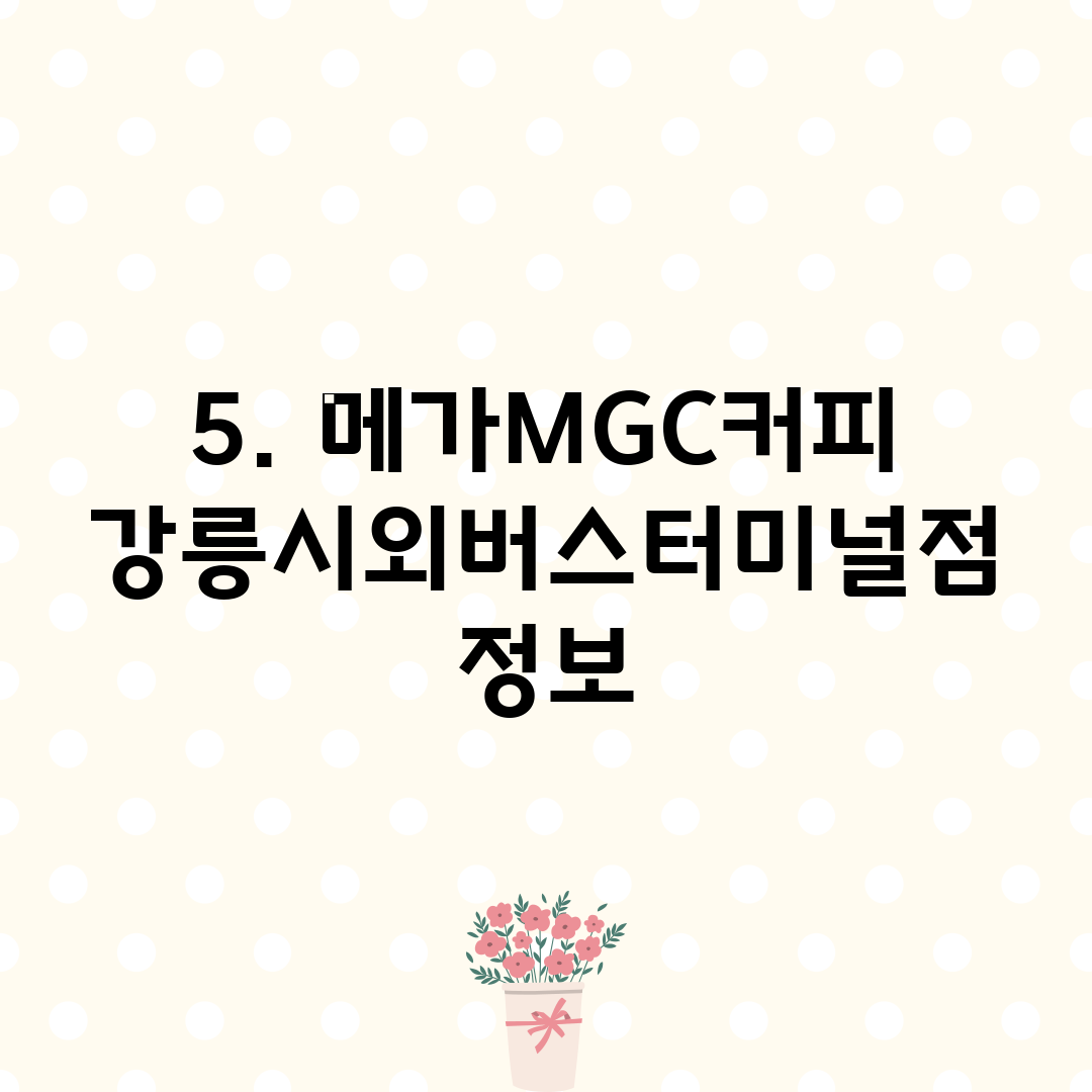 5. 메가MGC커피 강릉시외버스터미널점 정보