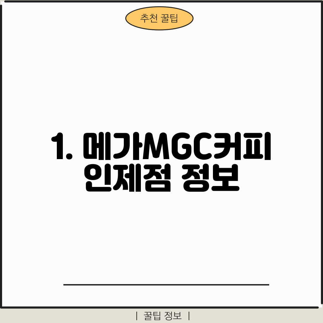 1. 메가MGC커피 인제점 정보
