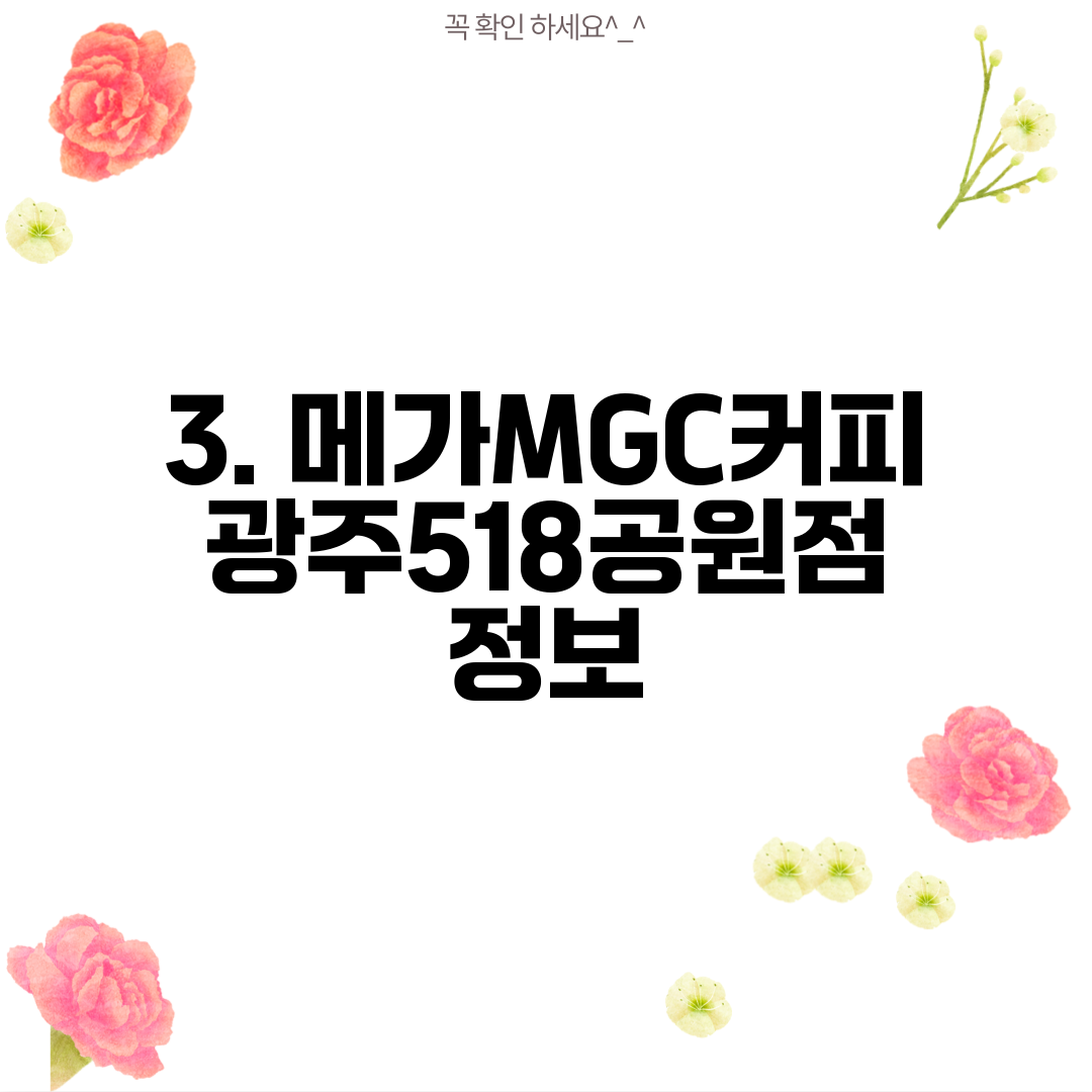 3. 메가MGC커피 광주518공원점 정보