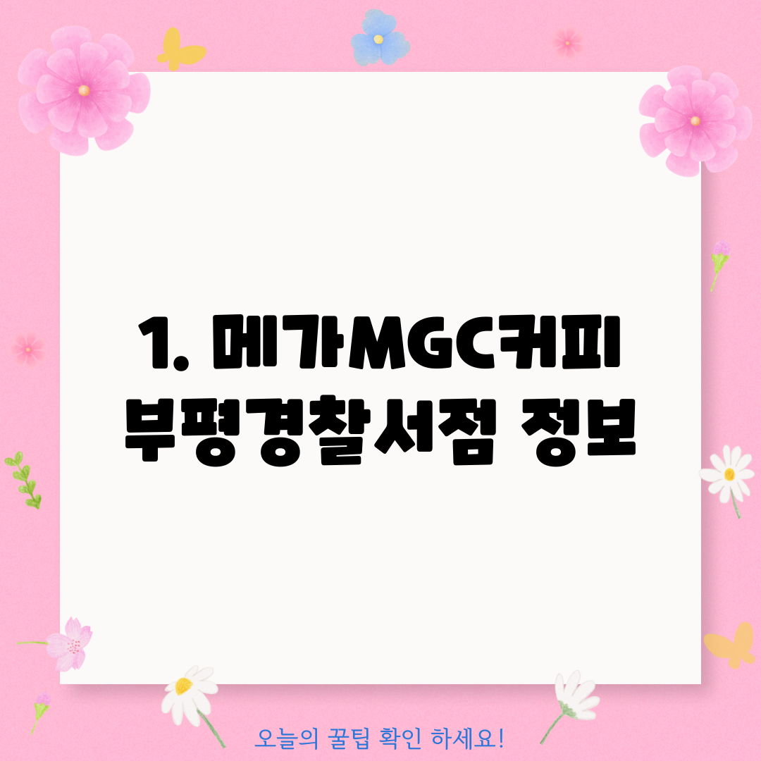 1. 메가MGC커피 부평경찰서점 정보
