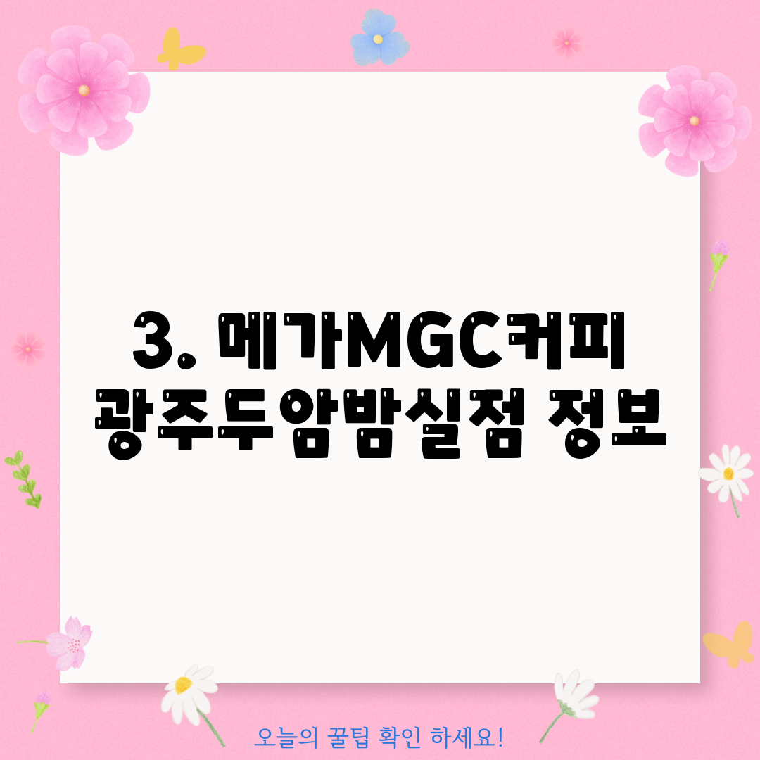 3. 메가MGC커피 광주두암밤실점 정보