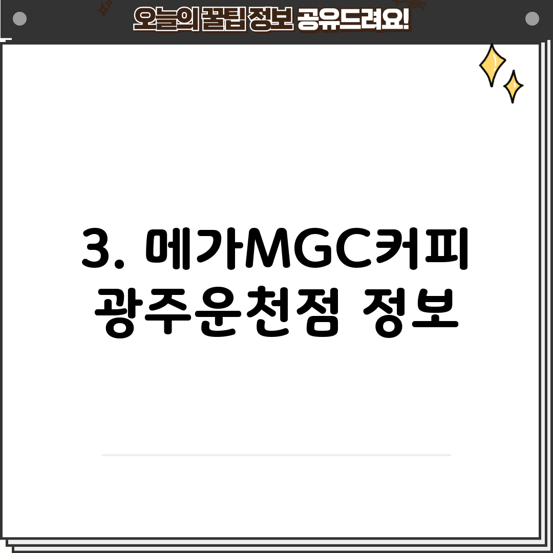 3. 메가MGC커피 광주운천점 정보