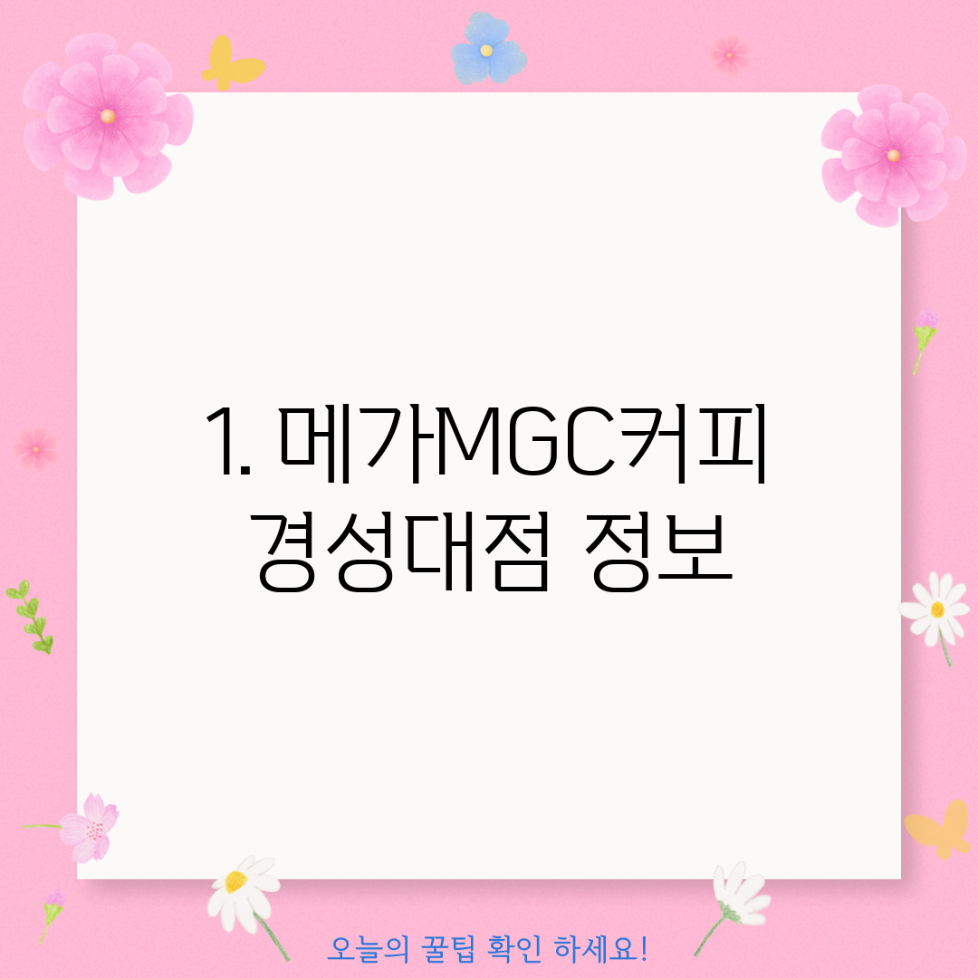 1. 메가MGC커피 경성대점 정보