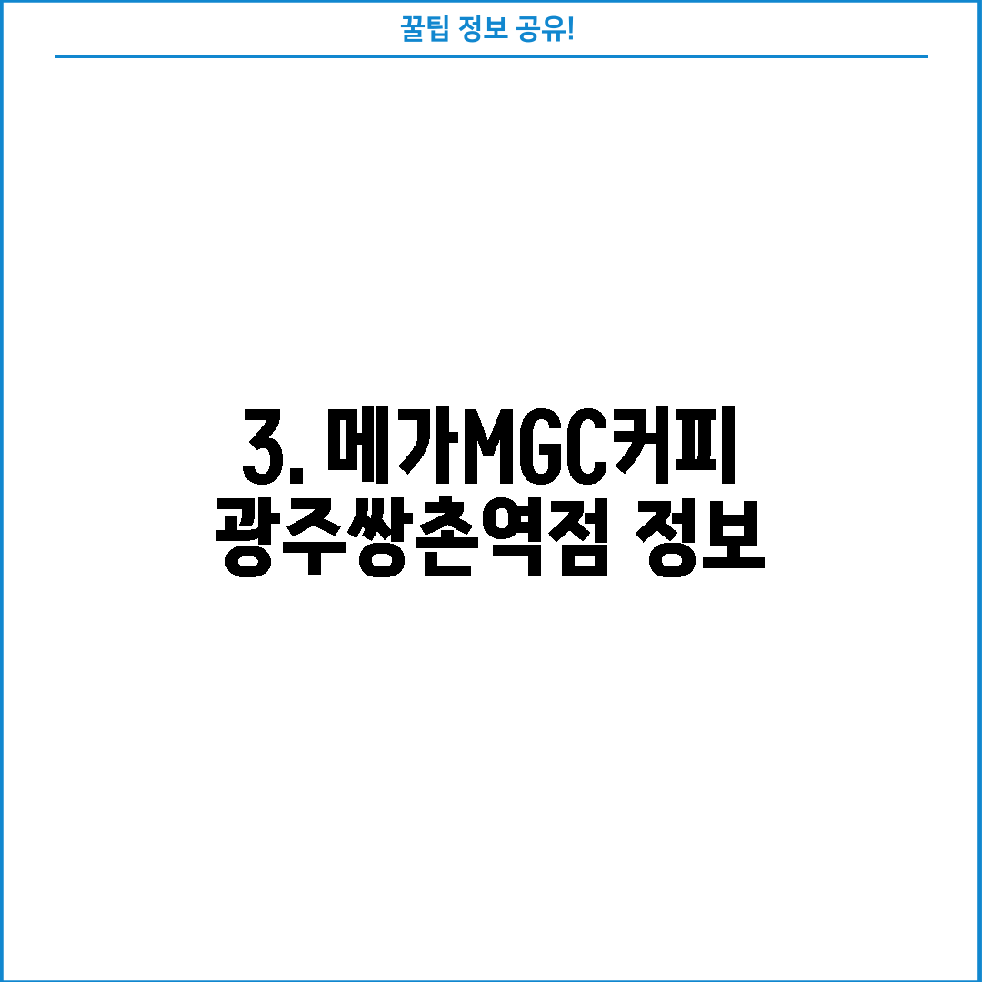 3. 메가MGC커피 광주쌍촌역점 정보