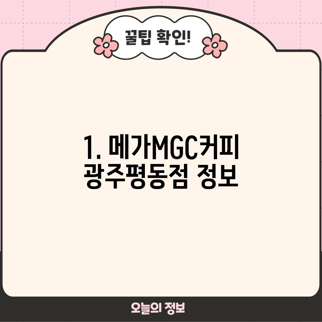 1. 메가MGC커피 광주평동점 정보