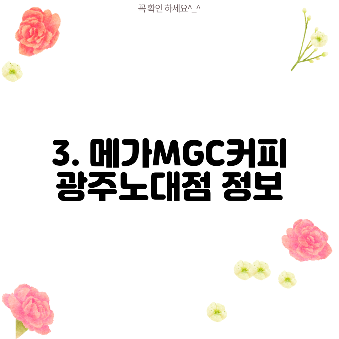3. 메가MGC커피 광주노대점 정보