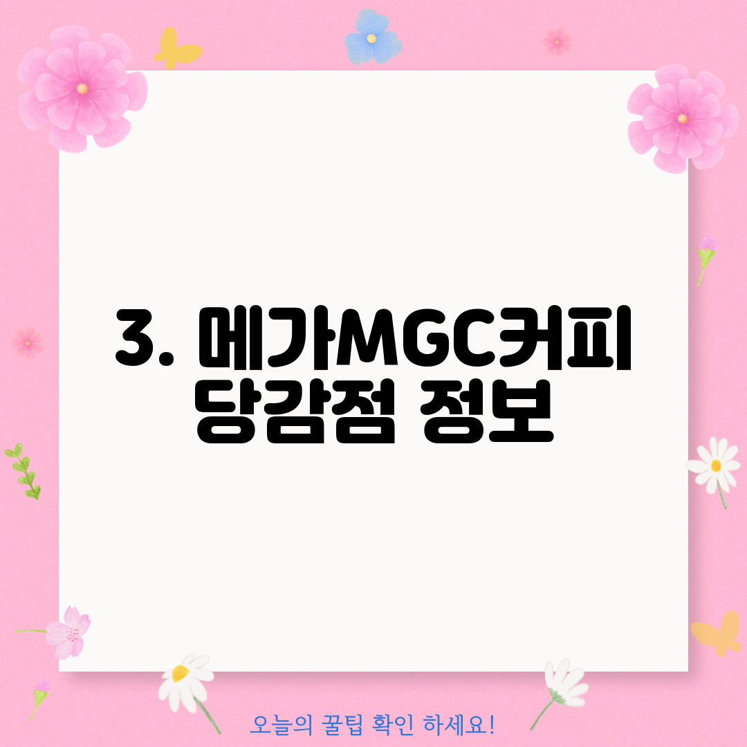 3. 메가MGC커피 당감점 정보