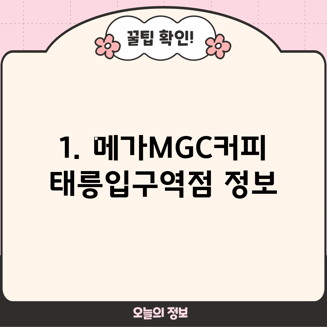 1. 메가MGC커피 태릉입구역점 정보