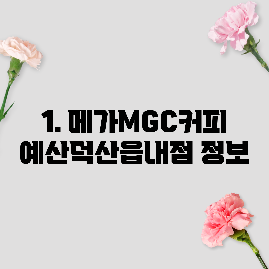 1. 메가MGC커피 예산덕산읍내점 정보
