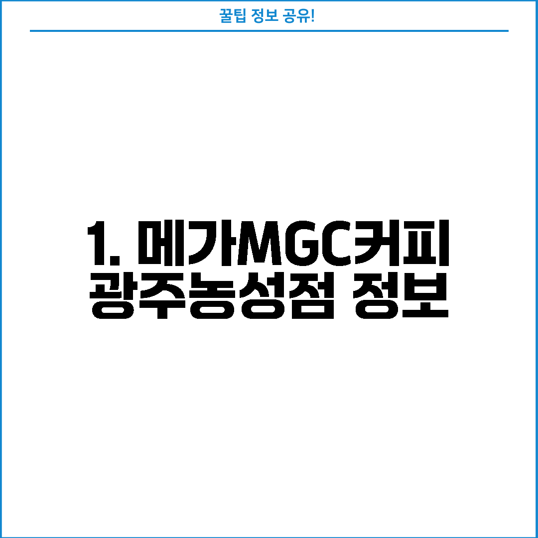 1. 메가MGC커피 광주농성점 정보