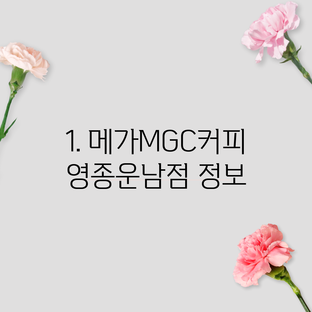 1. 메가MGC커피 영종운남점 정보