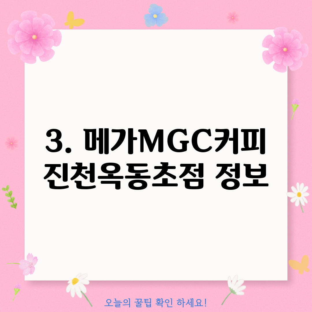 3. 메가MGC커피 진천옥동초점 정보