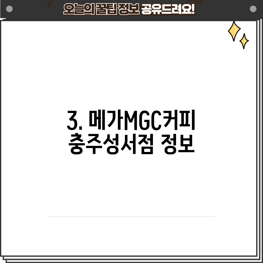 3. 메가MGC커피 충주성서점 정보