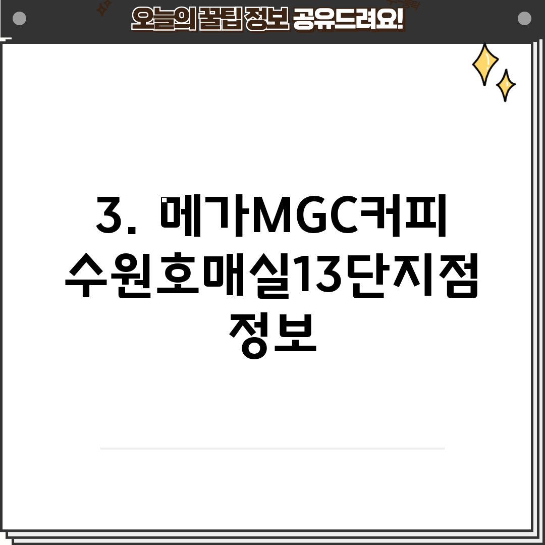 3. 메가MGC커피 수원호매실13단지점 정보