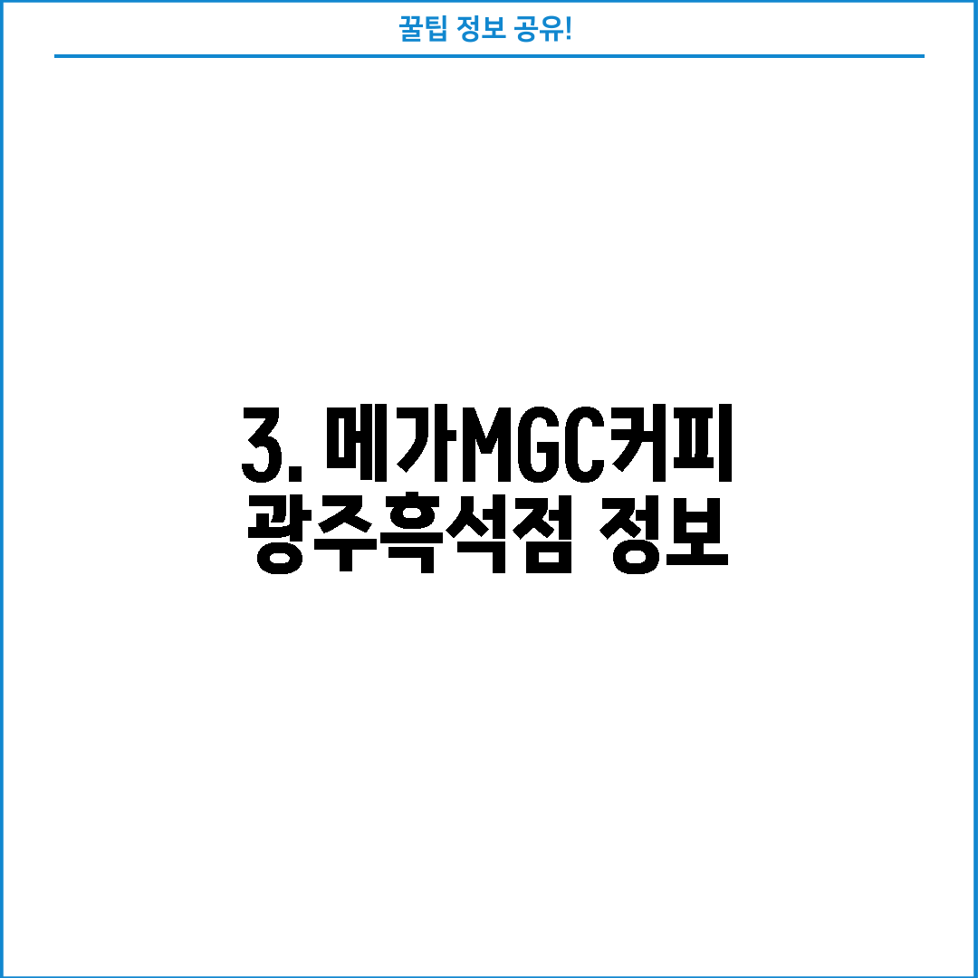 3. 메가MGC커피 광주흑석점 정보
