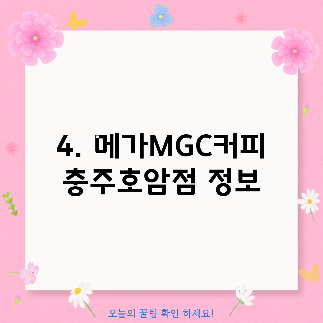 4. 메가MGC커피 충주호암점 정보
