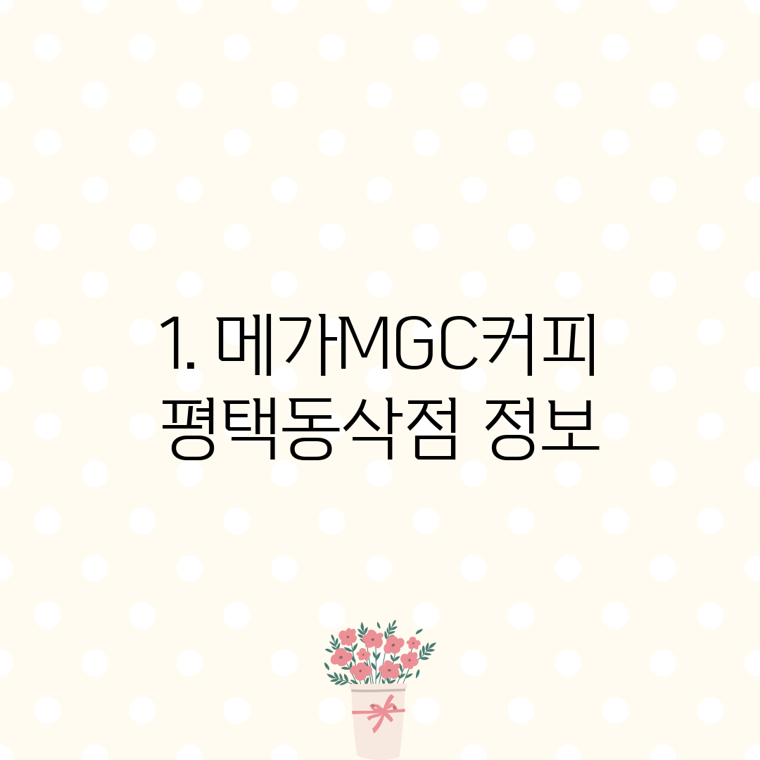 1. 메가MGC커피 평택동삭점 정보