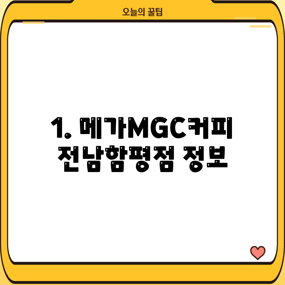 1. 메가MGC커피 전남함평점 정보