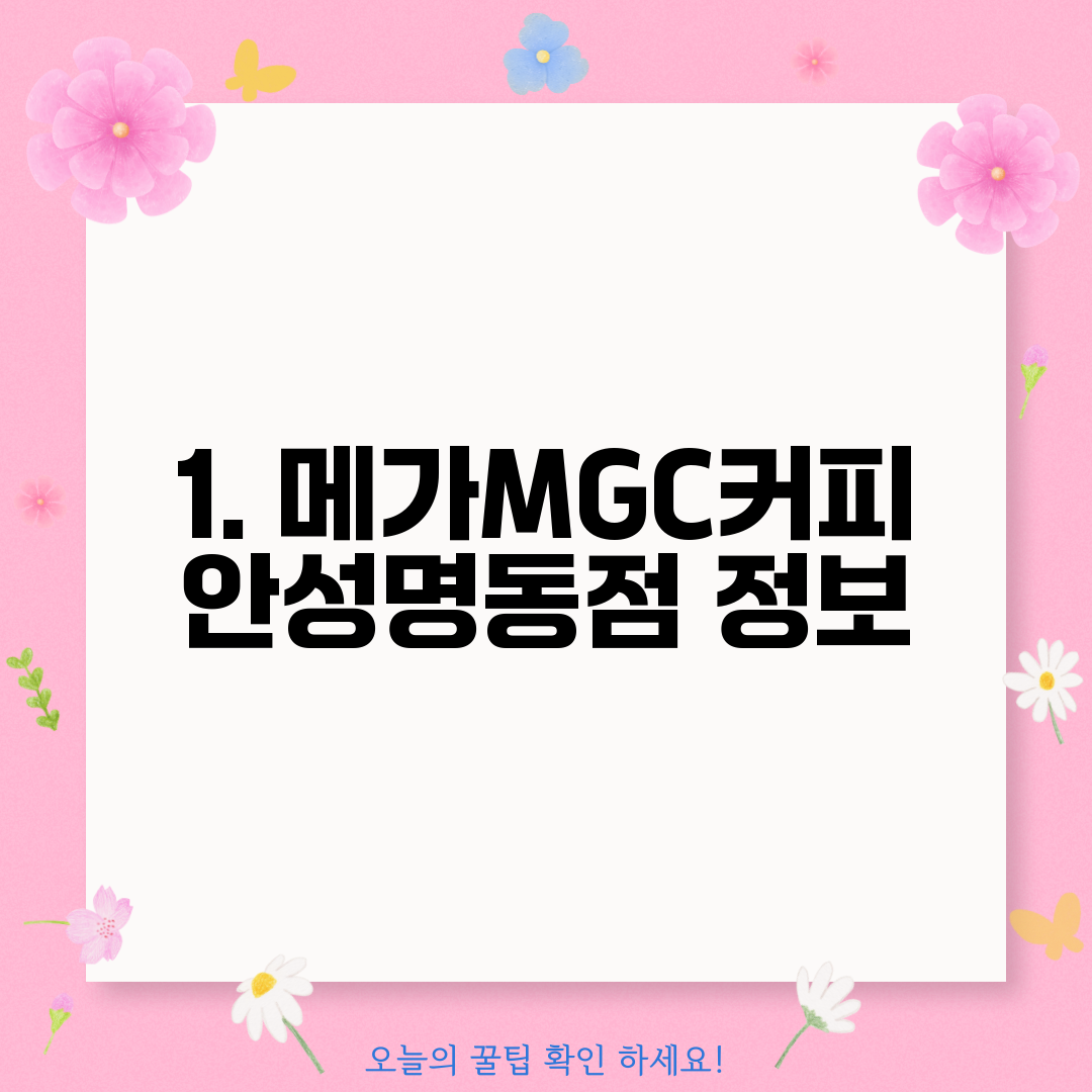 1. 메가MGC커피 안성명동점 정보