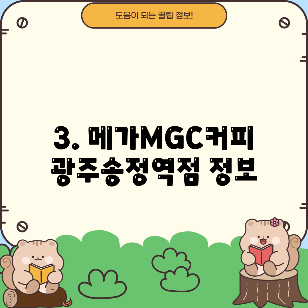 3. 메가MGC커피 광주송정역점 정보