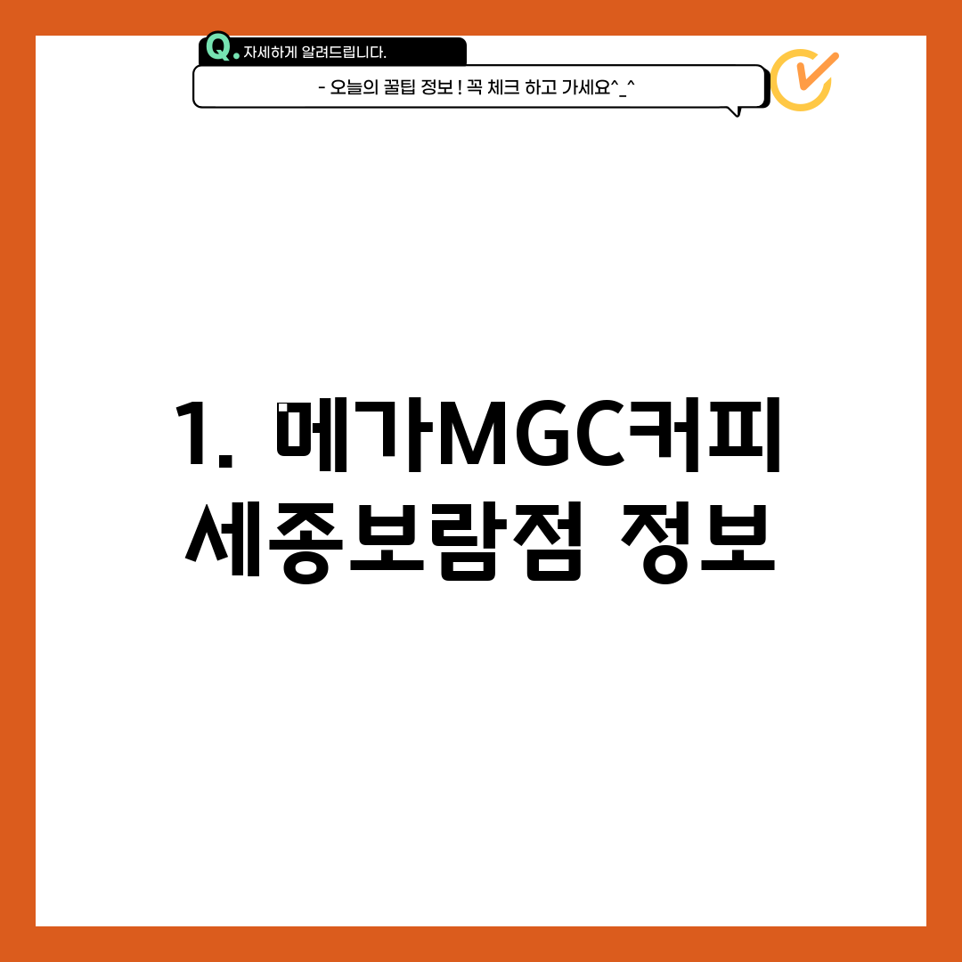 1. 메가MGC커피 세종보람점 정보